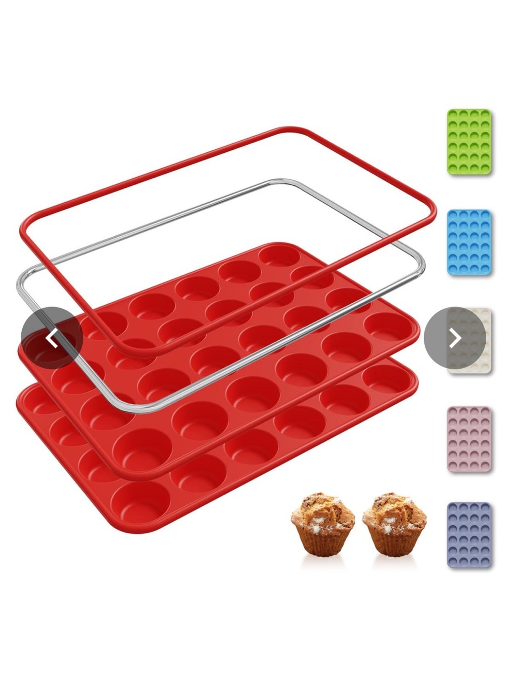 Socisen Silicone Mini Muffin Tin 2Pack NWT
